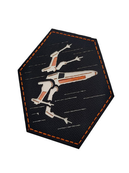 악마 사냥꾼 빛나는 벨크로 흑백 흑백 다중 사기 배지 라벨 X-Wing Fighter Luminous 반사 버전 악마 사냥꾼 빛나는 벨크로 흑백 흑백 다중 사기 배지 라벨 X-Wing Fighter Luminous 반사 버전