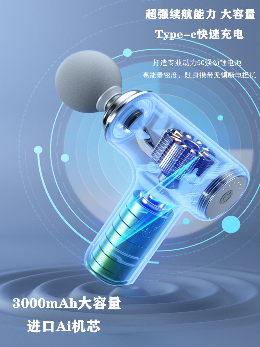 Массаж пушка 日本进口筋膜枪家用电动肌肉mini按摩器智能颈膜抢健身男女放松仪 3