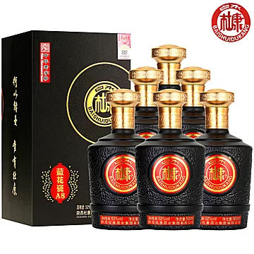 杜康蓝花瓷A8白酒52度浓香型整箱500ml*6瓶[660元优惠券]-寻折猪