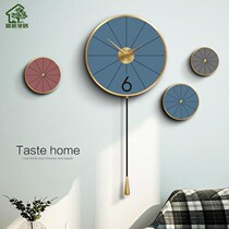 Nordic wall clock living room ins Simple modern light luxury household clock decoration personality creative net red mute clock wall