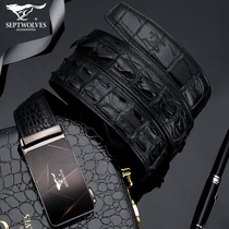Seven Wolves Mens Crocodile Leather Strap Male Tide 2021 New Leather Upscale Belt Luxury Senior Sensation
