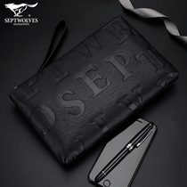 Seven wolves mens long money wallet brand 2021 new genuine leather special case pure cow leather daddy mens bag handpicked