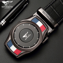 Seven wolves mens belt genuine leather 2021 year of life red belt mens mens lettering tide young people 2020 new