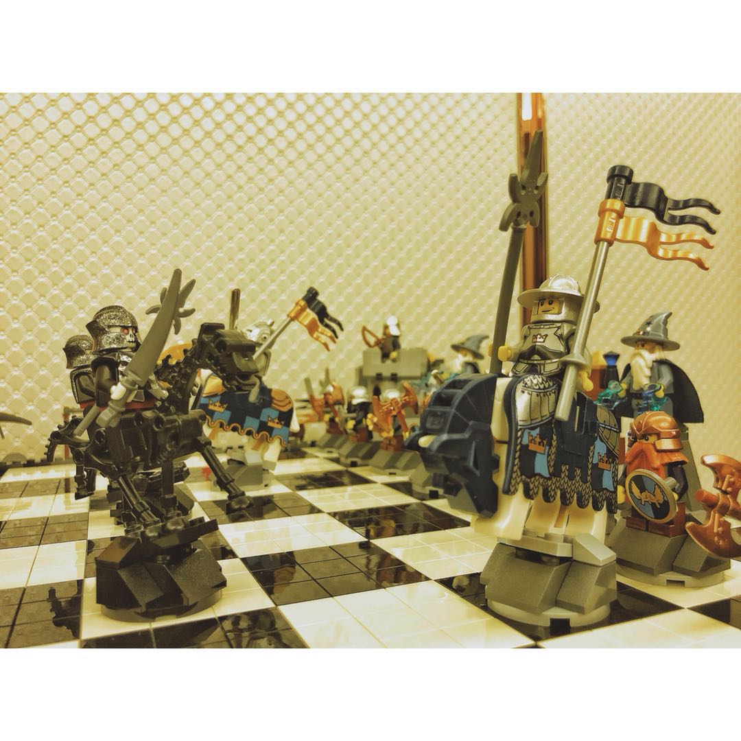乐拼16019幻想时代复刻乐高绝版852293城堡大型国际象棋积木玩具