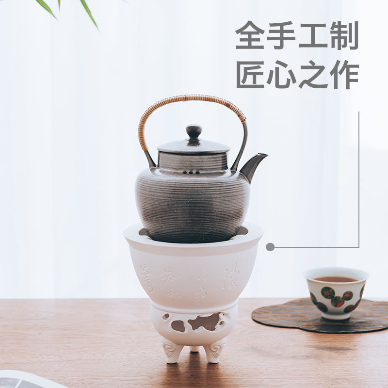 Figure in white clay carbon furnace Japanese manual and durable coarse TaoLu kung fu tea tea boiled tea stove boiling water furnace accessories