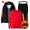 TZ538 black and red plush three piece set (jacket, pants, plush+hoodie without plush)