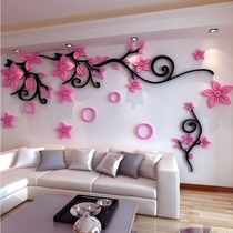 Romantic Flora TV Background Wall 3D Sticker from the Visual Living Room Sofa Bedroom Decoration on the wall