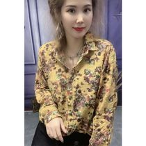 Renaissance long sleeve cotton shirt woman loose thin and thin spring clothing new blouse shirt tide