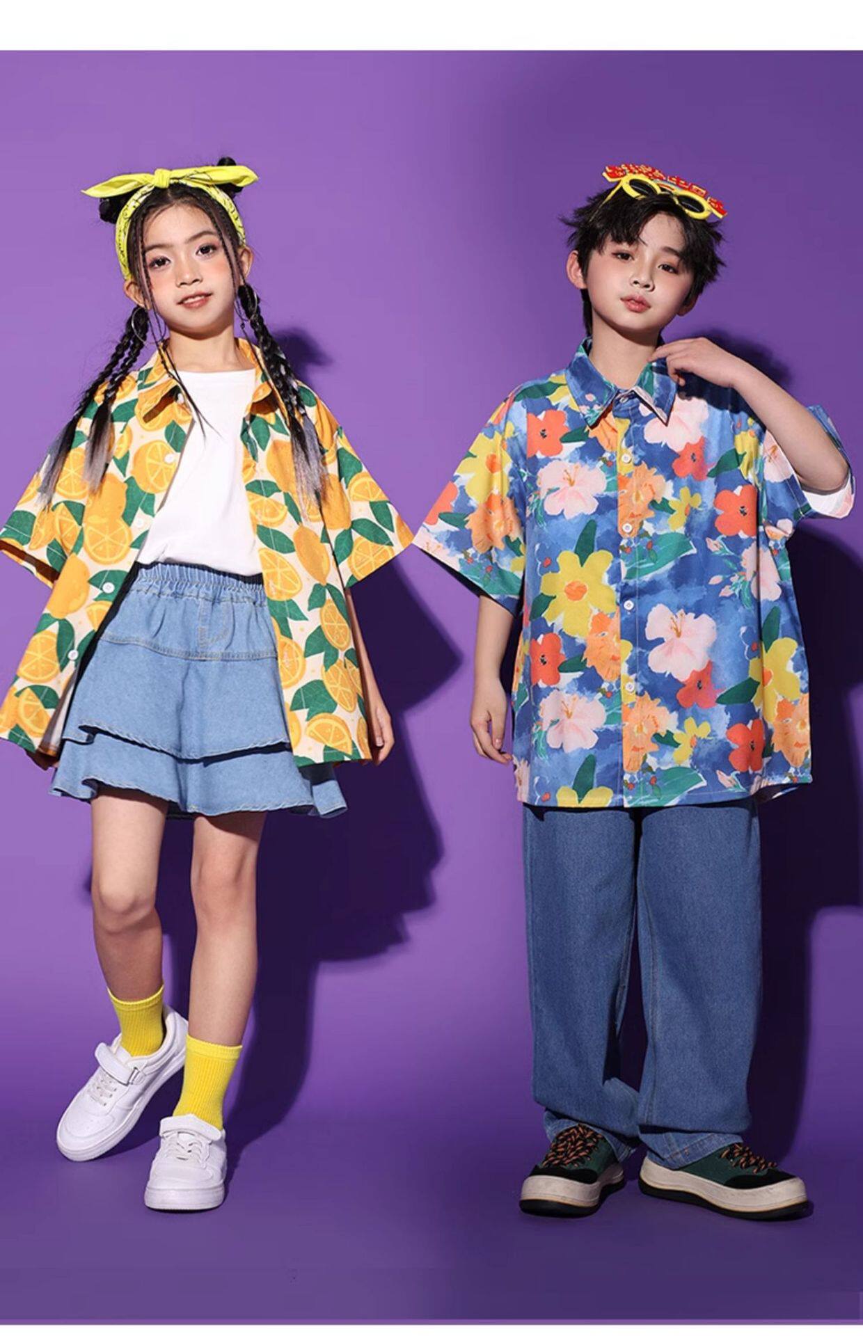 表演服装街舞啦啦操套装男孩装女孩运动会小学生啦啦队合唱演出服