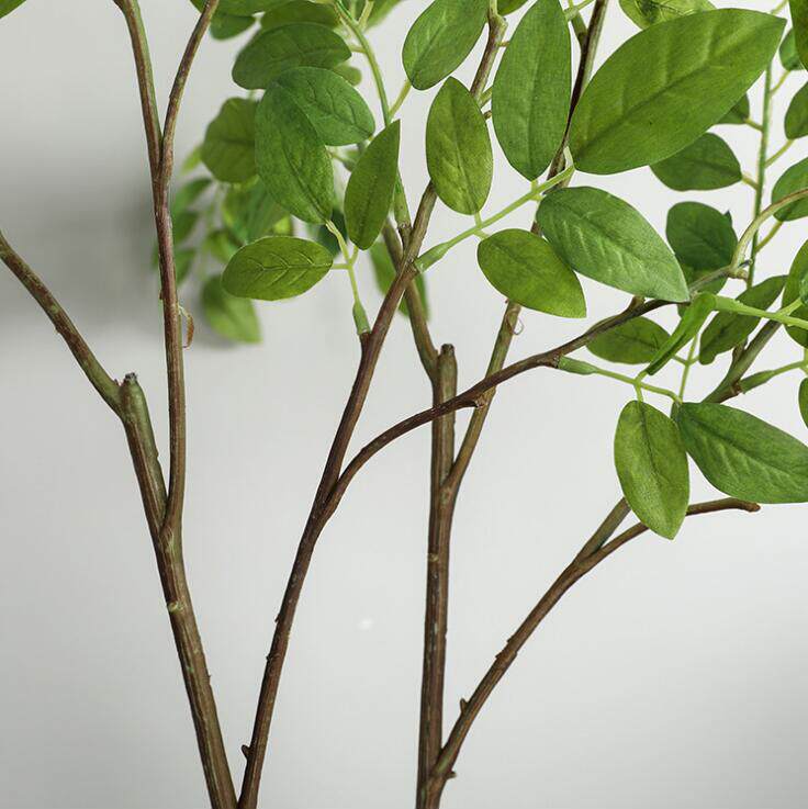 禹涵 单支3叉楠木叶高仿真植物园林绿叶仿真花叶仿真草植物装饰花