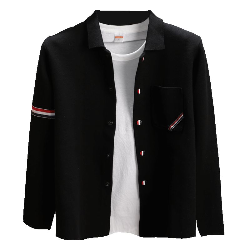 High-quality double-breasted knitted cardigan men's jacket lapel 2023 spring and autumn men's sweater outer wear solid color trendy brand
High-quality double-breasted knitted cardigan men's jacket lapel 2023 spring and autumn men's sweater outer wear solid color trendy brand