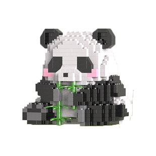 大熊猫积木花花萌兰福宝系列儿童拼装玩具男女孩子生日礼物六一节
