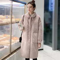 Mink velvet plus cotton woolen coat women thick long 2021 new autumn and winter Korean version of popular woolen coat women