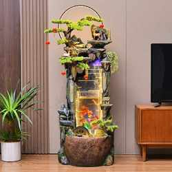 Rockery flowing water fountain feng shui wheel fortune ornaments living room decoration circulating water landscape office fish tank humidifier