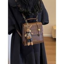 Honggu Womens Bag Retro Backpack Womens 2024 New Trendy Fashion Casual Backpack Niche Design Handbag