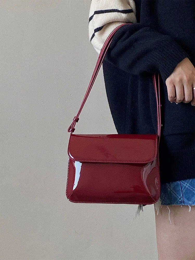 сумка fashion patent leather lady sling bag pu leather women phone OTHER