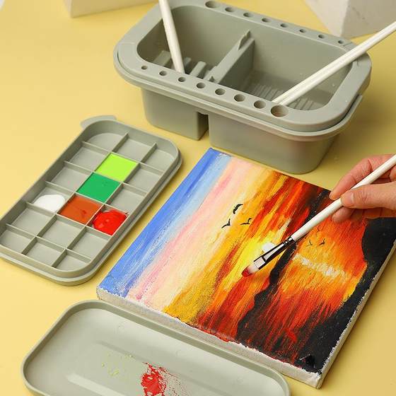 Weizhuang Buckets, 기능 예술 학생의 특수 도구 세트, 컬러 페어링 용품, 그림 포장 안료 보습 상자 그림 Weizhuang Buckets, 기능 예술 학생의 특수 도구 세트, 컬러 페어링 용품, 그림 포장 안료 보습 상자 그림