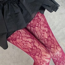 Womens Sexy Flower Embroidery Mesh Hollow Out Silk Stocking