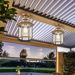 Glass sun room special ceiling lamp outdoor sun protection awning ceiling lamp simple outdoor carport courtyard lighting LED