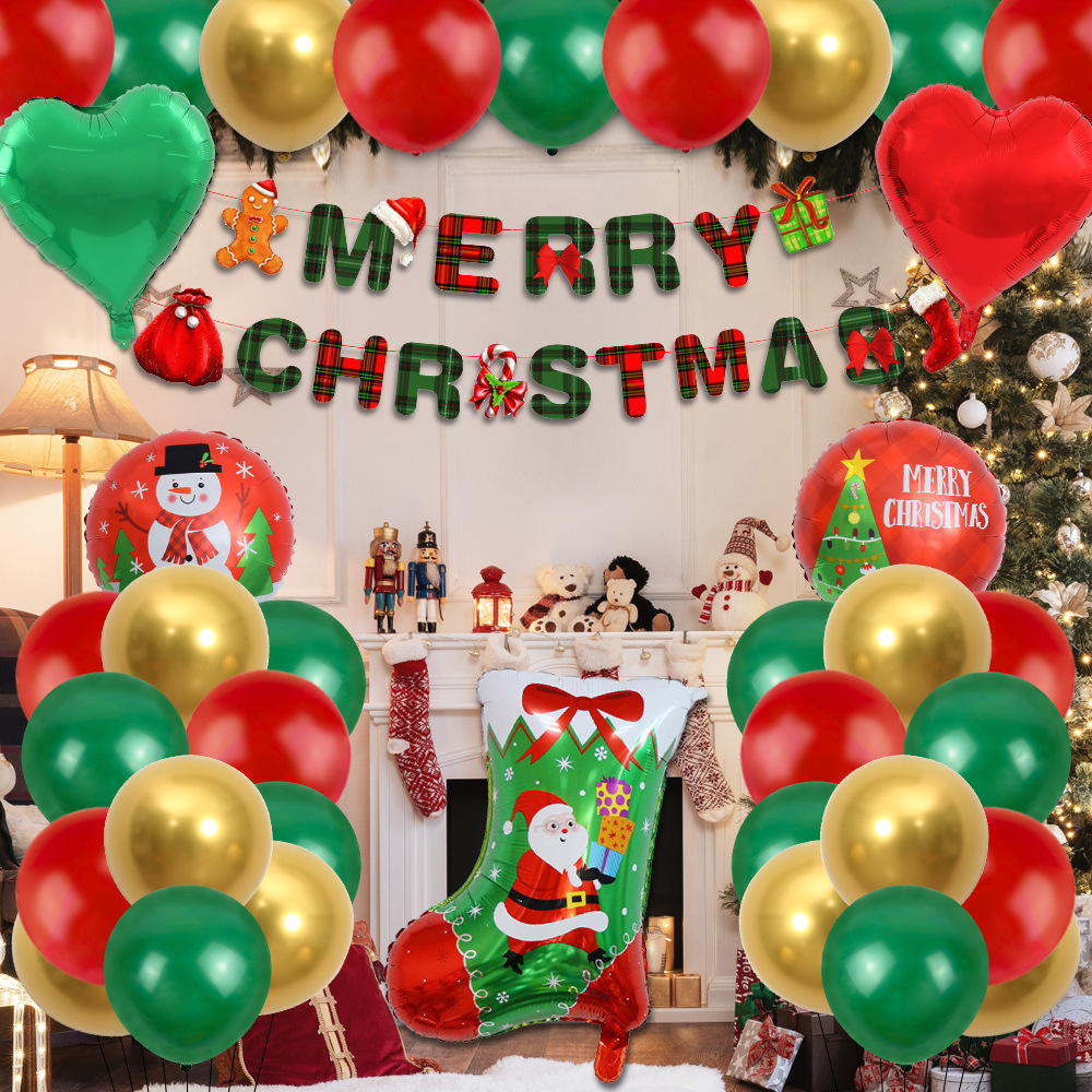 Christmas Balloon Decoration Table Floating Mall Kindergarten Themed Party Background Wall Scene Arrangement Suit 3088-Taobao