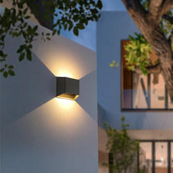 Outdoor wall lamp waterproof modern simple creative exterior wall lamp garden lamp aisle balcony wall lamp solar wall washer