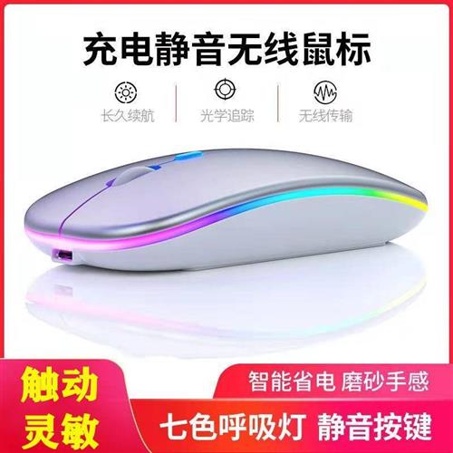 Rechargeable Wireless Bluetooth mouse mute desktop notebo-T