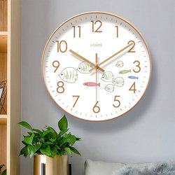 Nordic fish wall clock living room clock simple Nordic fashion home clock wall watch silent sweep second quartz clock