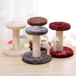 Cat climbing frame double layer funny cat and mouse plush sisal cat scratching board cat jumping platform claw grinding cat toys supplies