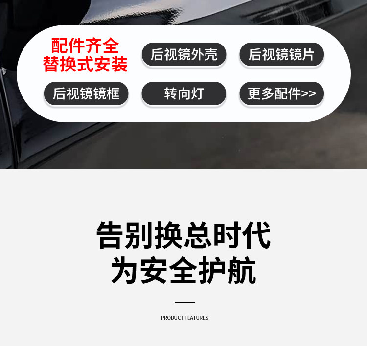Suitable for 18-22 Models of Jeep Grand Commander Rearview Mirror Housing, Rearview Mirror Turn Signal Lens Frame