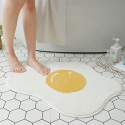 Creative poached egg thick absorbent floor mat bathroom living room foyer non-slip foot mat bedroom bedside flower carpet