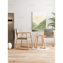 Beixian European dining chair solid wood armrest small set coffee table side lounge restaurant wine 91757 shop backrest small round table and chairs three