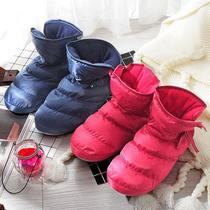 Stepping on couples soft sole warm and thickened heel non-slip indoor cotton shoes womens bag home high-top autumn and winter slippers