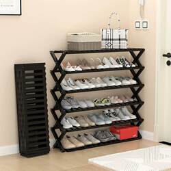 Simple installation-free shoe rack for home entrance, multi-layer foldable, pull-and-use small shoe cabinet, dormitory storage artifact