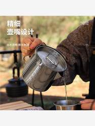 Outdoor 430 stainless steel 1.2L kettle picnic teapot portable cooker picnic hanging kettle self-driving travel kettle