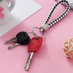 2024 motorcycle key bag keychain female color woven LRV rope car pendant cute book pendant chain ring