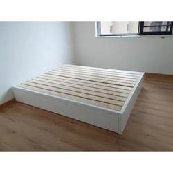 White tatami storage bed solid wood bed drawer 1.2m 1.5m bed and breakfast hotel bed small apartment can be customized