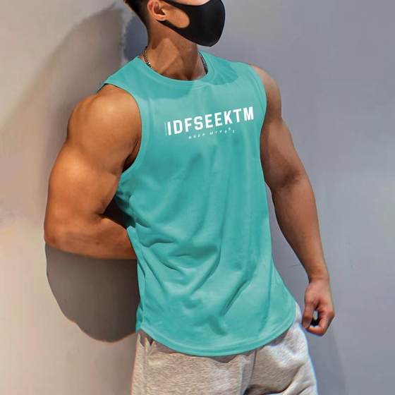 Muscle fitness quick-drying vest moisture-absorbing and sweating mesh training basketball breathable sports trendy sleeveless shirt men's style Muscle fitness quick-drying vest moisture-absorbing and sweating mesh training basketball breathable sports trendy sleeveless shirt men's style