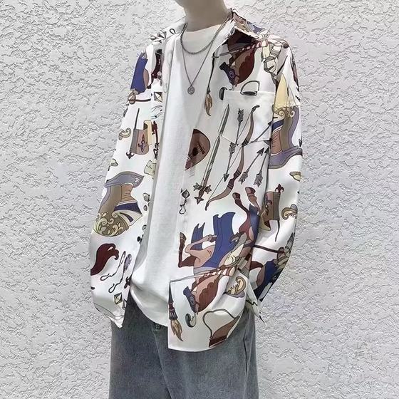 Men's Hong Kong style printed shirt men's Korean style loose design long-sleeved shirt spring and summer thin jacket trendy abstinent
Men's Hong Kong style printed shirt men's Korean style loose design long-sleeved shirt spring and summer thin jacket trendy abstinent