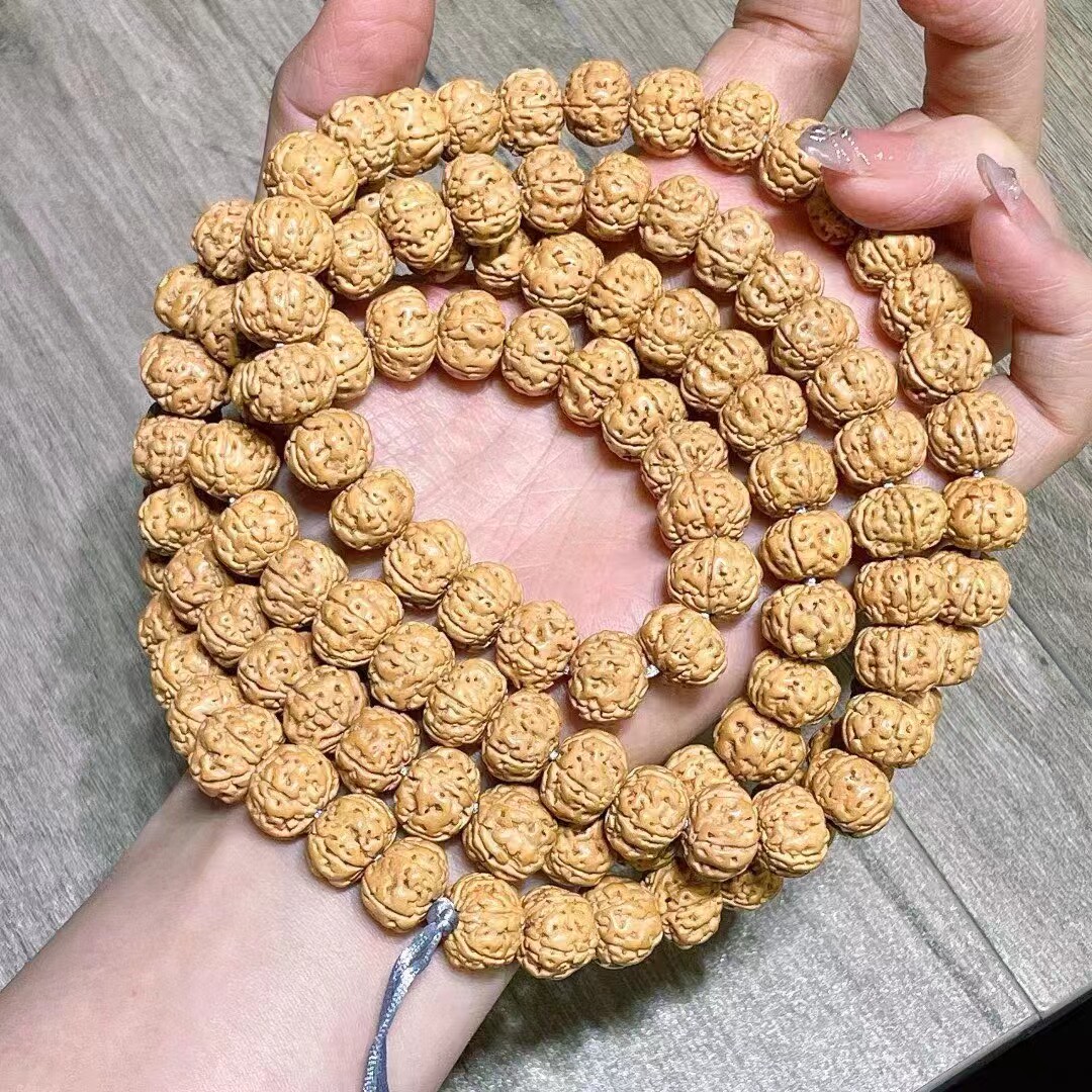 树王爆肉5瓣小金刚菩提手串男士核桃原籽菩提子文玩佛珠单圈盘玩