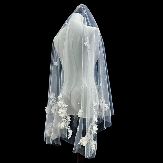 신부가 결혼 한 B Main Wedding Veil Super Fairy Forest 레이스 꽃 베일 인증서 등록 웨딩 사진 베일 신부가 결혼 한 B Main Wedding Veil Super Fairy Forest 레이스 꽃 베일 인증서 등록 웨딩 사진 베일