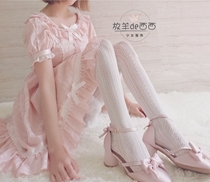 Japanese new Lolita beautiful pantyhose Lace openwork jacquard Forest retro lolita socks milky white