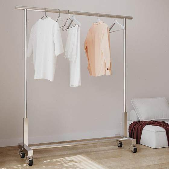 The clothing store display rack is hanging on the ground, the special mobile landing hanger hangs the hanging stainless steel band wheel display rack
The clothing store display rack is hanging on the ground, the special mobile landing hanger hangs the hanging stainless steel band wheel display rack
