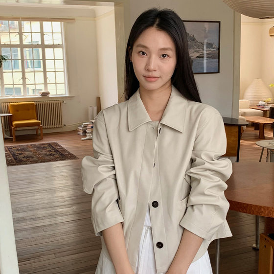 TG 캐주얼 레트로 중립 스타일 라펠 가죽 재킷 재킷 여자 2024 가을 새로운 느슨한 탑 TG 캐주얼 레트로 중립 스타일 라펠 가죽 재킷 재킷 여자 2024 가을 새로운 느슨한 탑