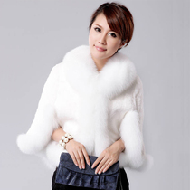 2020 autumn and winter new shawl Korean womens Haining imitation fox fur collar otter rabbit fur grass jacket fluffy cloak