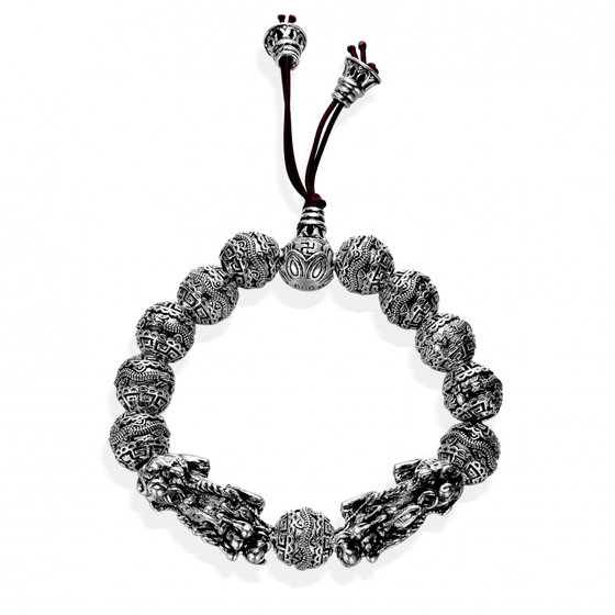 소스 제조업체 Shuanglong 팔찌 타이 실버 Six-Character Mantra Ball Silver Bracelet 999 Fashion 소스 제조업체 Shuanglong 팔찌 타이 실버 Six-Character Mantra Ball Silver Bracelet 999 Fashion