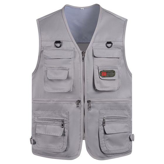 Middle -aged men's vest autumn and winter thick multi -pocket vest leisure photography fishing red horse clip dad shoulders Middle -aged men's vest autumn and winter thick multi -pocket vest leisure photography fishing red horse clip dad shoulders