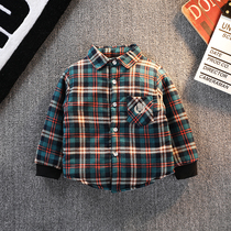 Boys cotton shirt coat Spring and Autumn Winter Childrens thick shirt warm Plaid childrens baby thin cotton coat