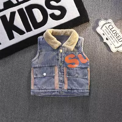 Boy denim vest male baby 2020 new vest spring and autumn 5 children denim jacket horse clip 8 Korean tide