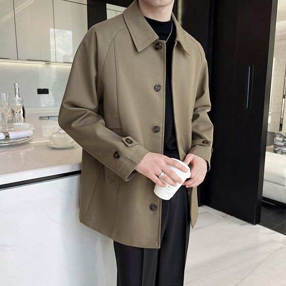 Wind coat men's middle and long spring and autumn loose trend leisure wild spring jackets, Balmataki lapel coat men
Wind coat men's middle and long spring and autumn loose trend leisure wild spring jackets, Balmataki lapel coat men