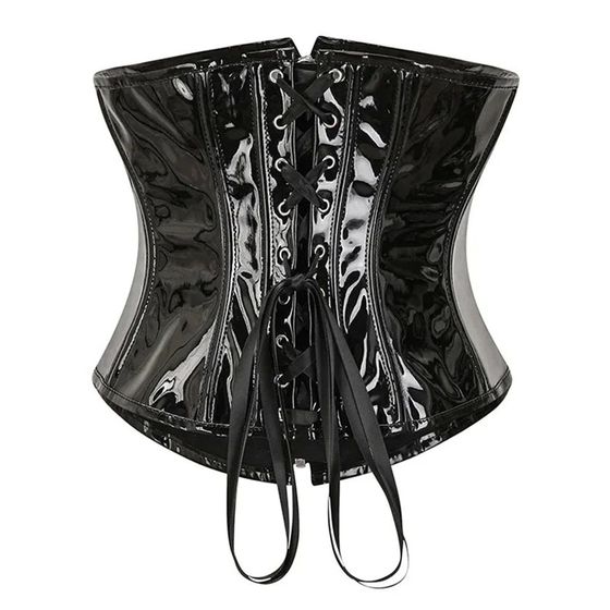 PU Leather Corset Top Women Shiny PVC Steampunk CoWrsets and PU Leather Corset Top Women Shiny PVC Steampunk CoWrsets and